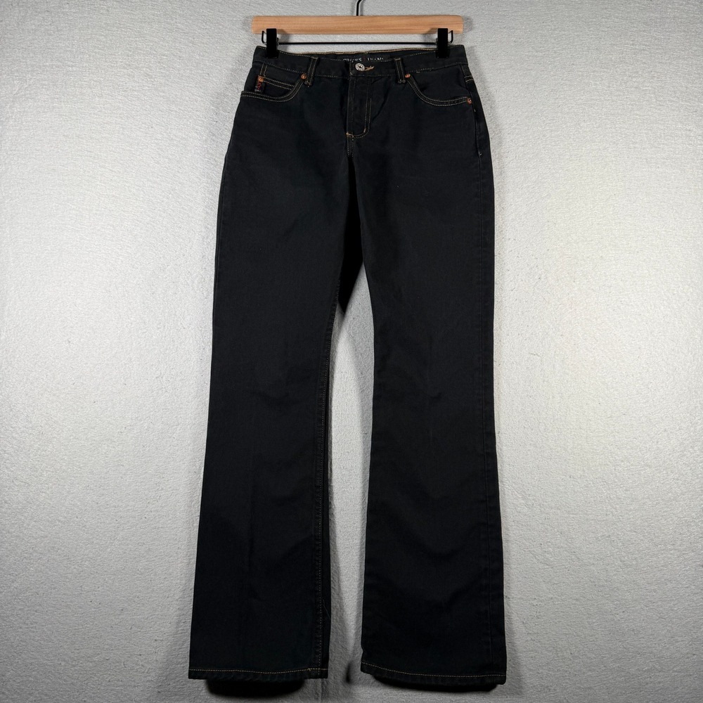Vintage Guess Jeans Womens Black Bootcut Denim Contrast Stitch Size 28‎ AST43046